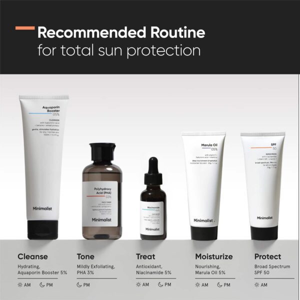 Minimalist SPF 50 PA ++++ Sunscreen With Multi-Vitamin For Reducing Photoaging & No White Cast (50g) - Minimalist