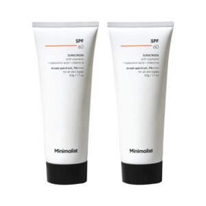 Minimalist Spf 60 Pa ++++ Sunscreen With Silymarin + Hyaluronic Acid + Vitamin E - (Pack Of 2) Combo - Minimalist