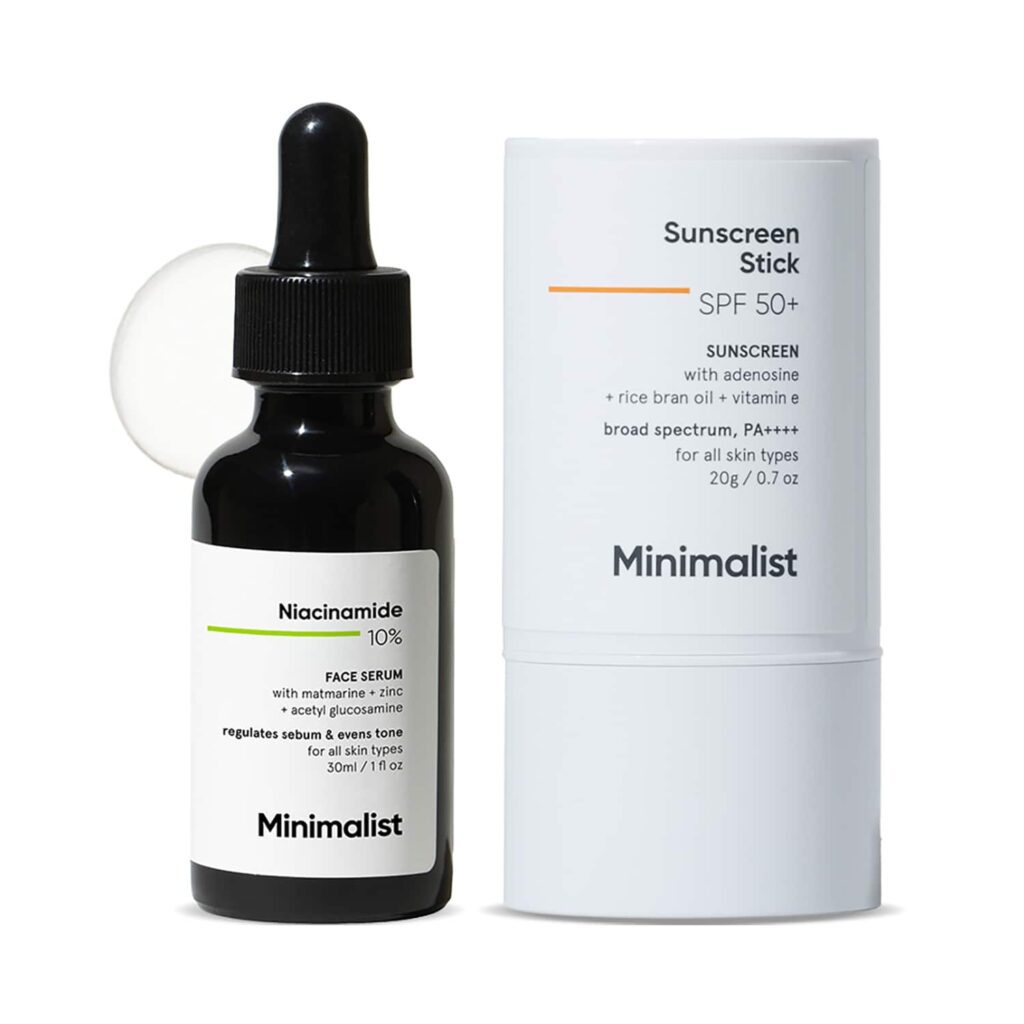Minimalist Summer Protection Combo Face Serum + SPF 50 Sunscreen Stick with Broad Spectrum - Minimalist