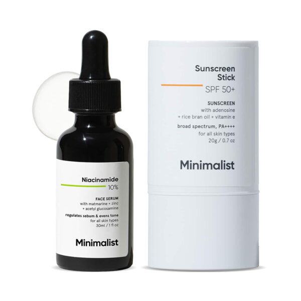 Minimalist Summer Protection Combo Face Serum + SPF 50 Sunscreen Stick with Broad Spectrum - Minimalist