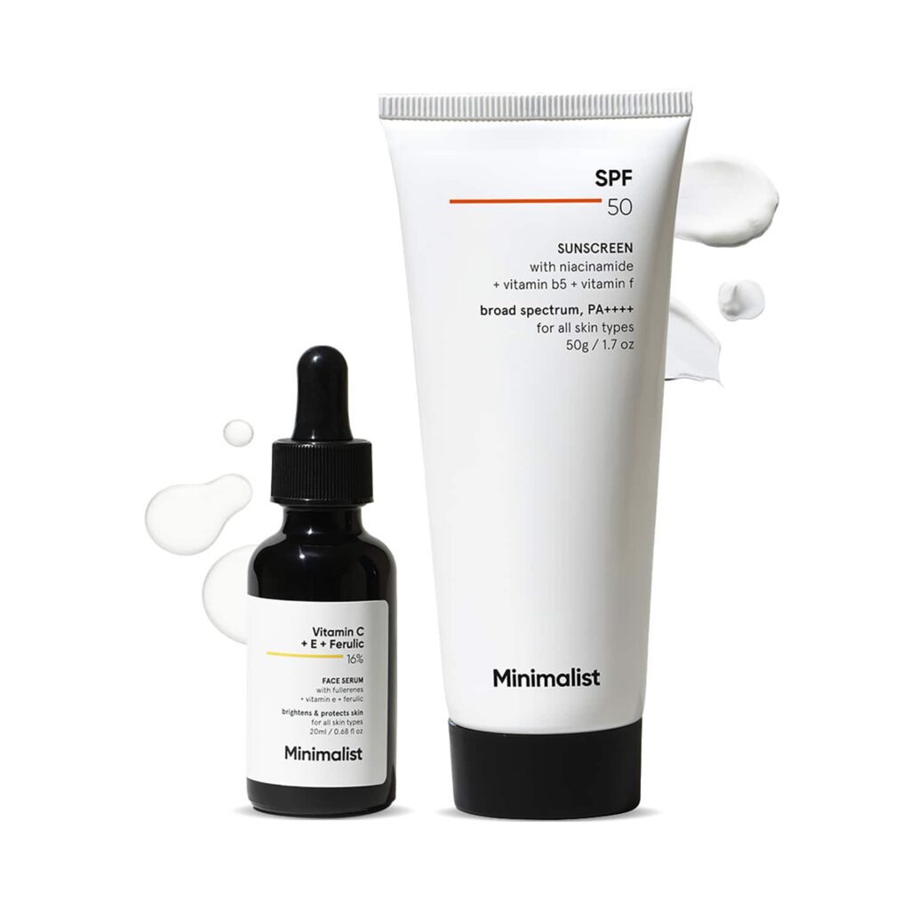 Minimalist Ultimate Duo for Collagen Boost and Skin Protection - Sunscreen + Face Serum Combo - Minimalist