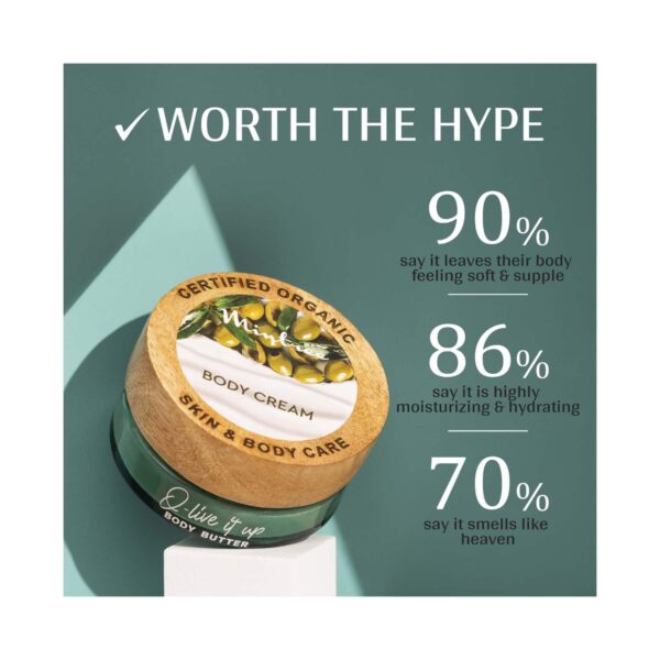 Mintree Certified Organic Olive Body Butter With 72 Hrs Hydration (150g) - Mintree