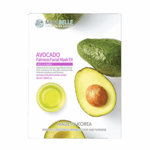 Mirabelle Cosmetics Korea Avocado Fairness Facial Sheet Mask Ex (25ml) - Mirabelle Cosmetics Korea