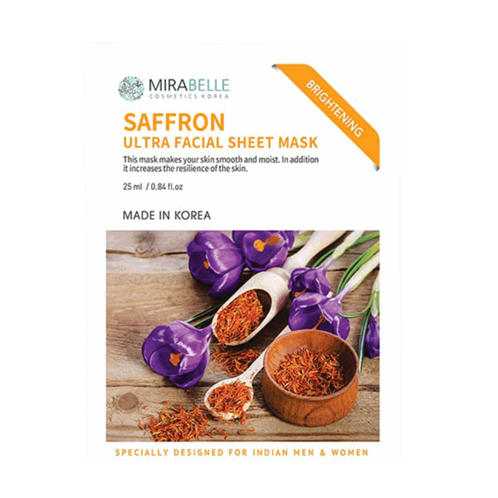 Mirabelle Cosmetics Korea Saffron Ultra Facial Sheet Mask (25ml) - Mirabelle Cosmetics Korea