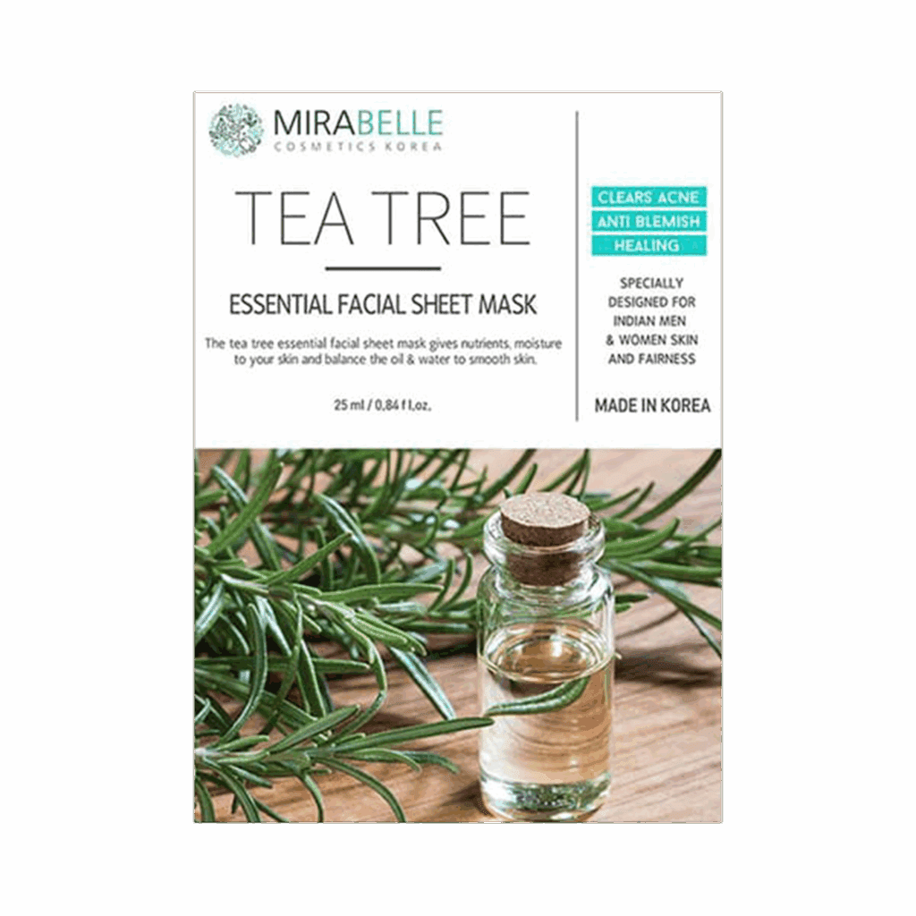 Mirabelle Cosmetics Korea Tea Tree Essential Facial Sheet Mask (25ml) - Mirabelle Cosmetics Korea