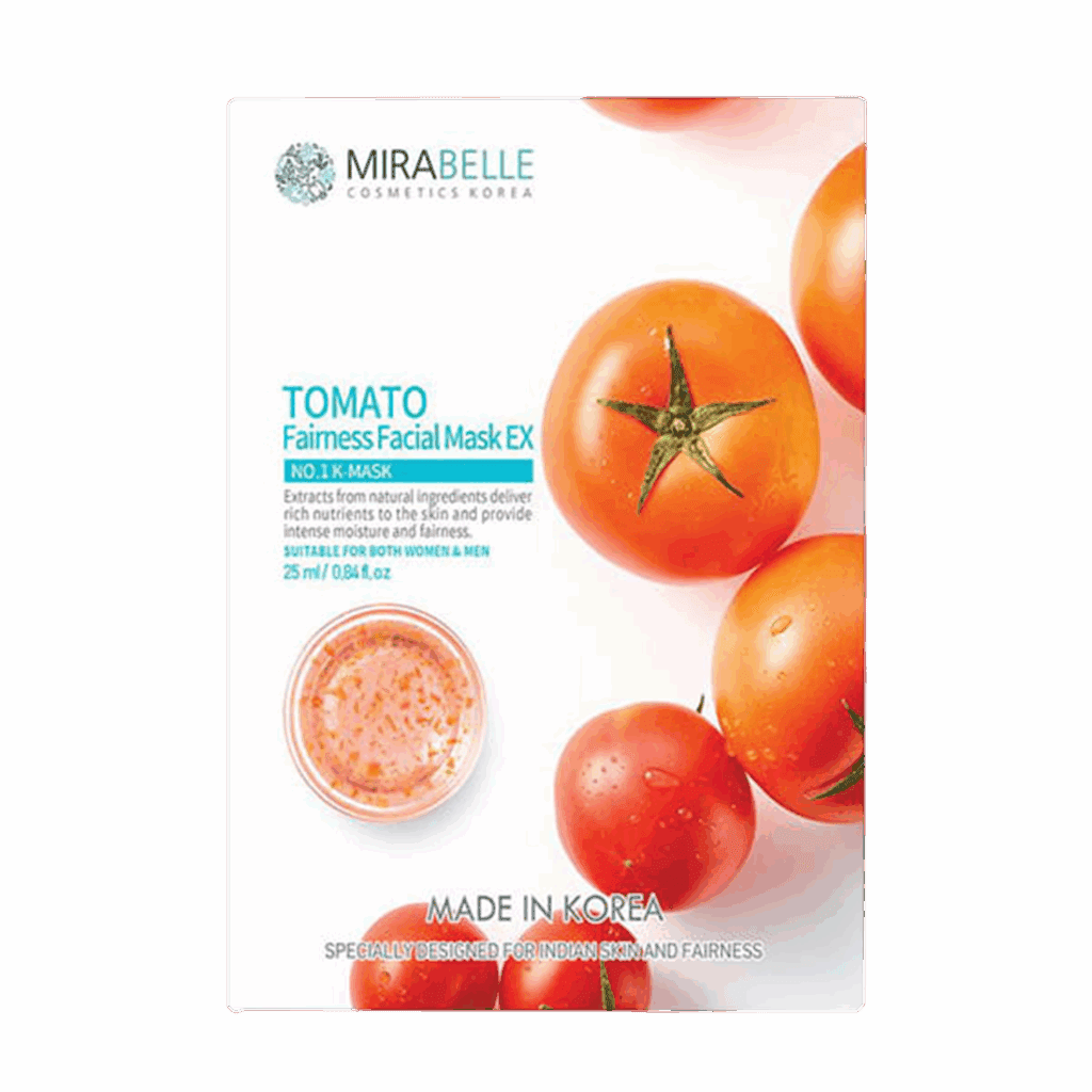 Mirabelle Cosmetics Korea Tomato Fairness Facial Sheet Mask Ex (25ml) - Mirabelle Cosmetics Korea