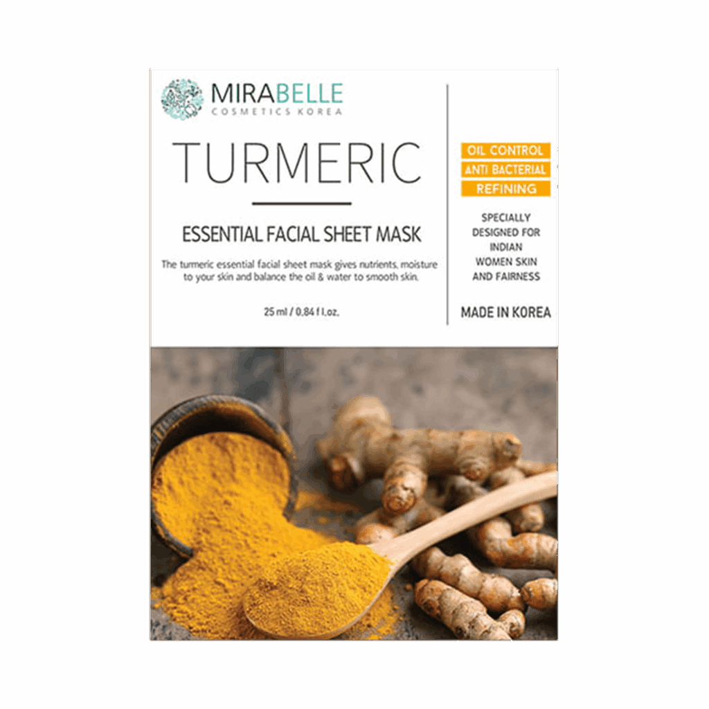 Mirabelle Cosmetics Korea Turmeric Essential Facial Sheet Mask (25ml) - Mirabelle Cosmetics Korea