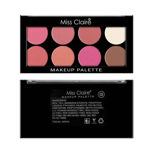 Miss Claire 8 Pressed Makeup Palette - 3 (16g) - Miss Claire
