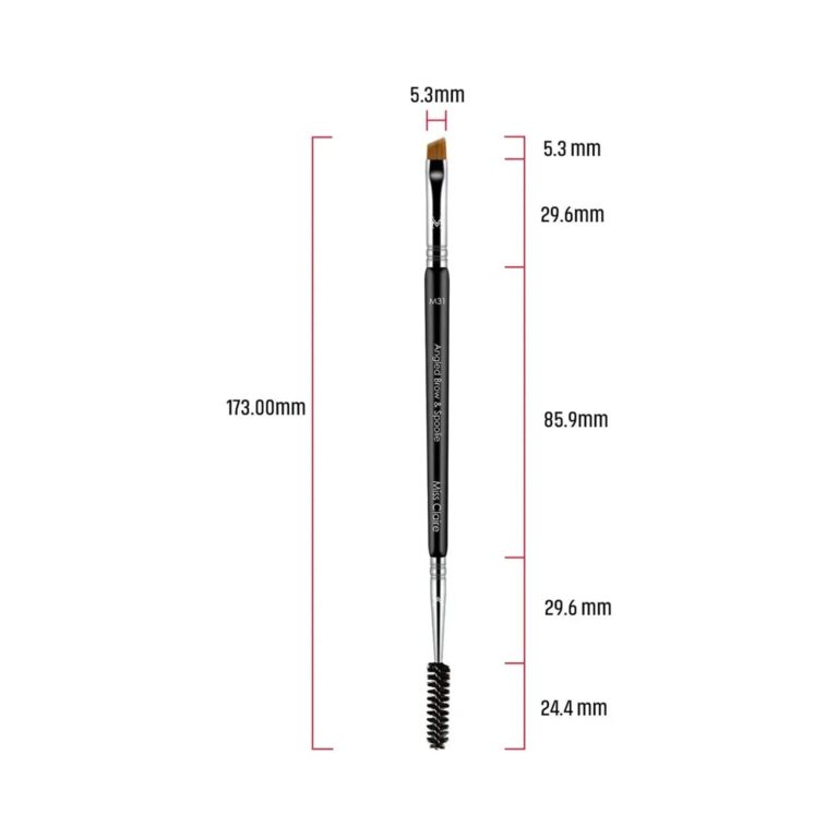 Miss Claire M31 Angled Brow & Spoolie Brush - Chrome - Miss Claire