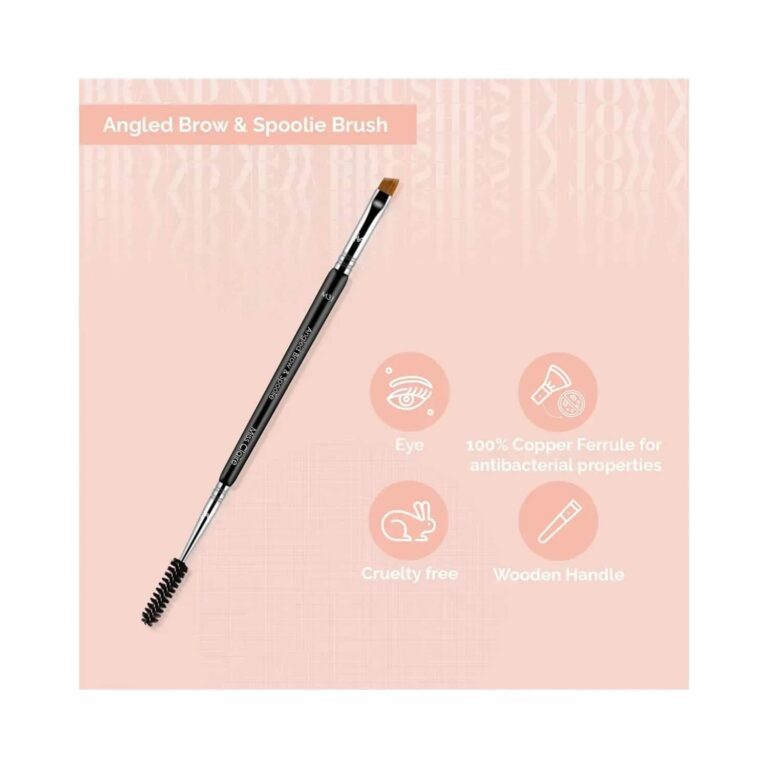 Miss Claire M31 Angled Brow & Spoolie Brush - Chrome - Miss Claire