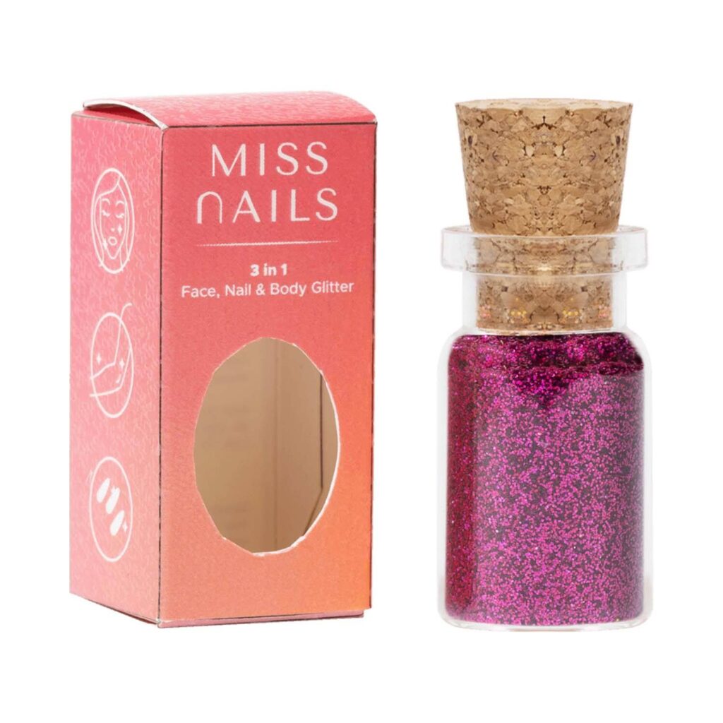 Miss Nails 3 In 1 Glitter Nail Polish - 10 Love At First Sight (5g) - Miss Nails