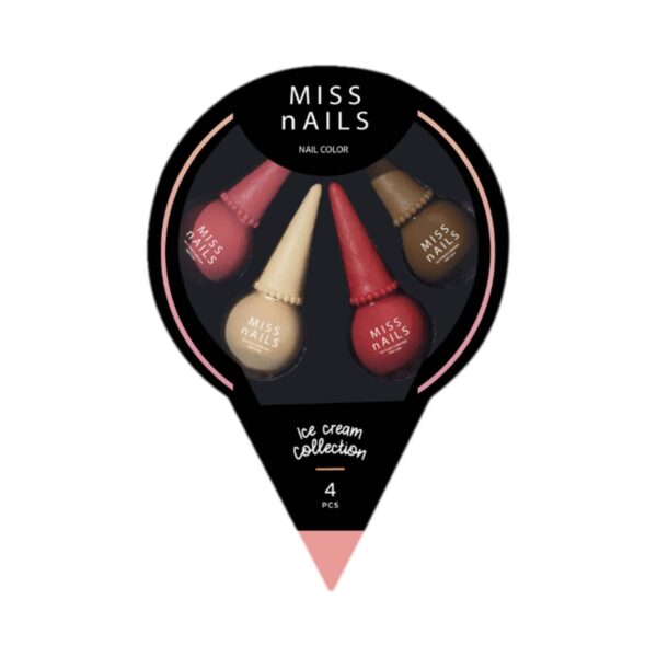 Miss Nails Ice Cream Collection Nail Polish - Not So Matte (4 Pcs) - Miss Nails