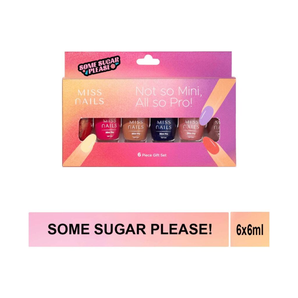 Miss Nails Mini Pro Nail Polish - Some Sugar Please (6 Pcs) - Miss Nails