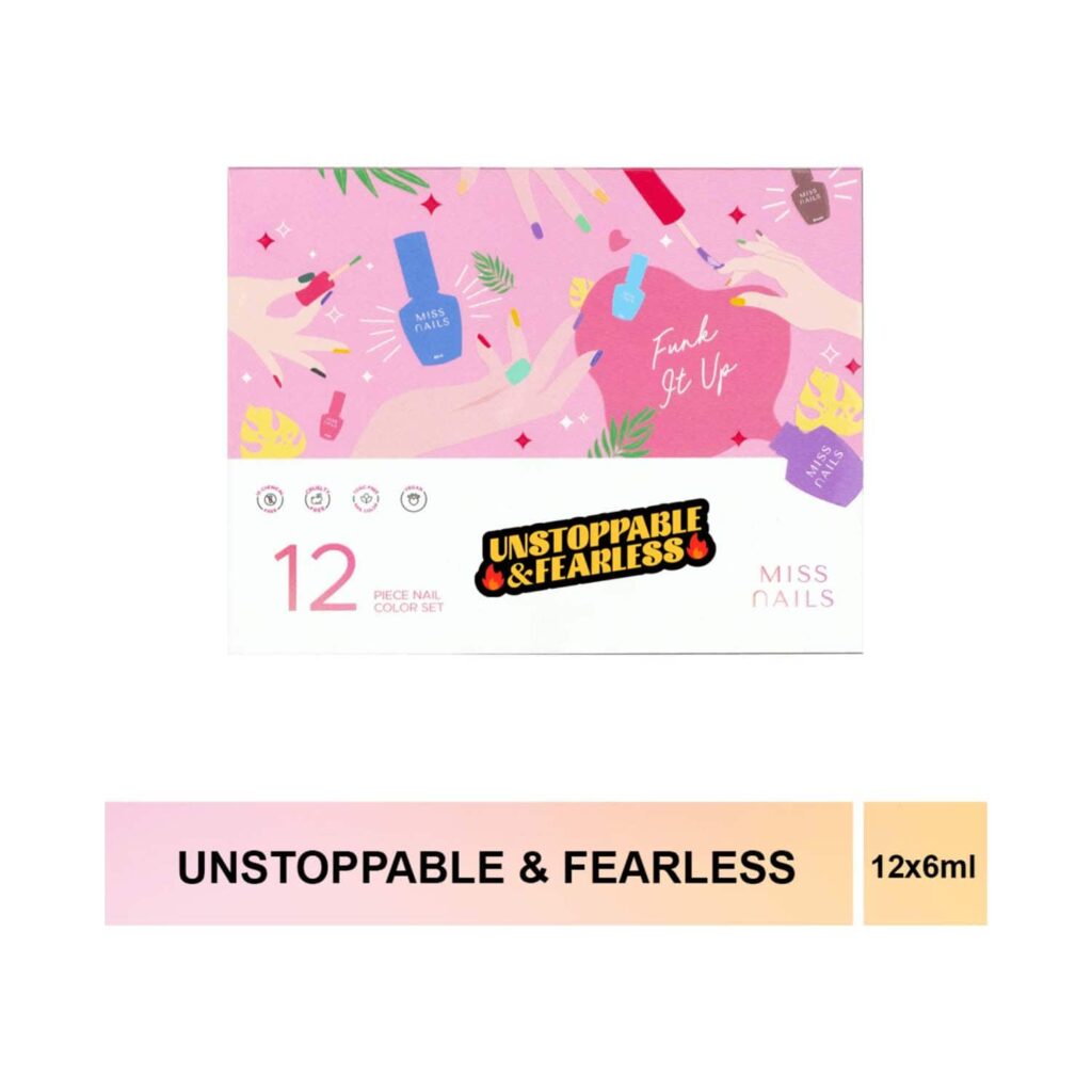 Miss Nails Mini Pro Nail Polish - Unstoppable & Fearless (12 Pcs) - Miss Nails