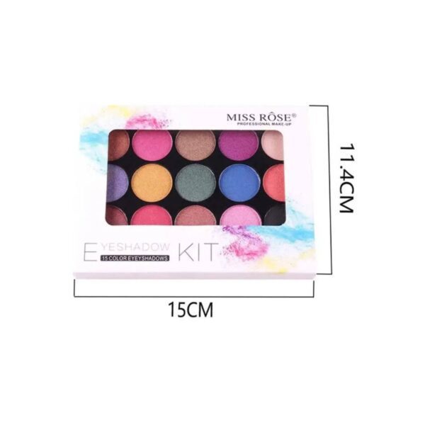 Miss Rose 15 Color Glitter Eyeshadow Palette - 02 Shade (15g) - Miss Rose