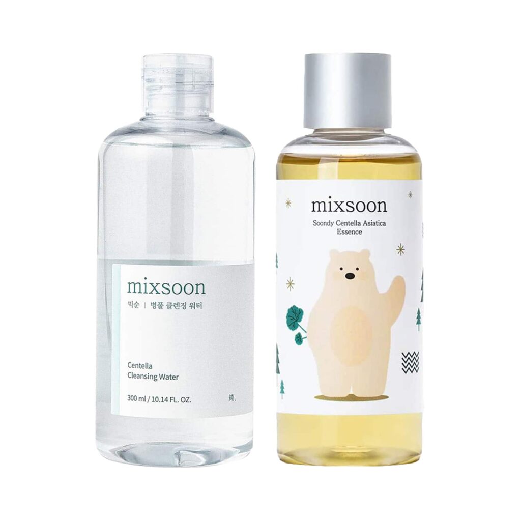 Mixsoon Calm & Clear Duo – Centella Cleansing Water & Soondy Essence for Sensitive Skin Combo - Mixsoon