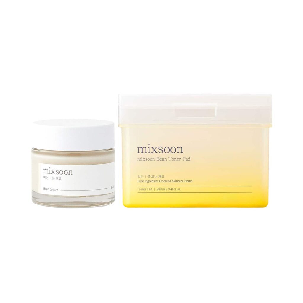 Mixsoon Soft Skin Edit – Bean Toner Pad & Bean Cream for Smooth, Hydrated Texture Combo - Mixsoon