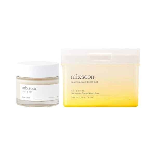 Mixsoon Soft Skin Edit – Bean Toner Pad & Bean Cream for Smooth, Hydrated Texture Combo - Mixsoon