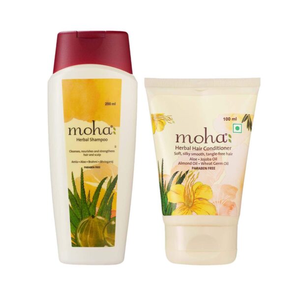 Moha Herbal Shampoo & Herbal Conditioner Healthy Hair Combo (100 ml + 100 ml) - Moha