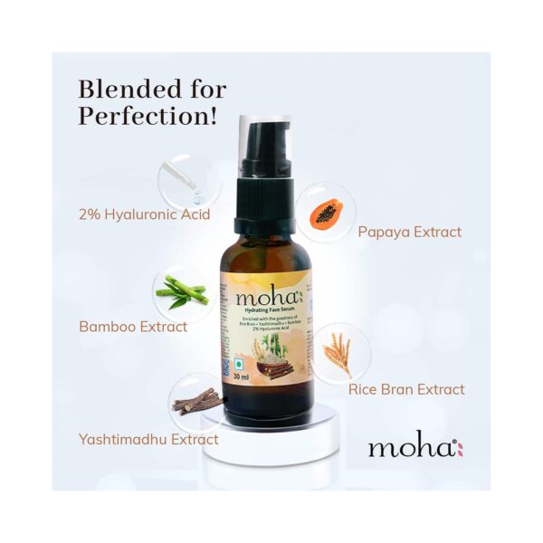 Moha Hydrating Complete Skin Care Face Serum, Herbal Face Wash & Scrub Combo (30 ml+ 100 ml+ 100 g) - Moha