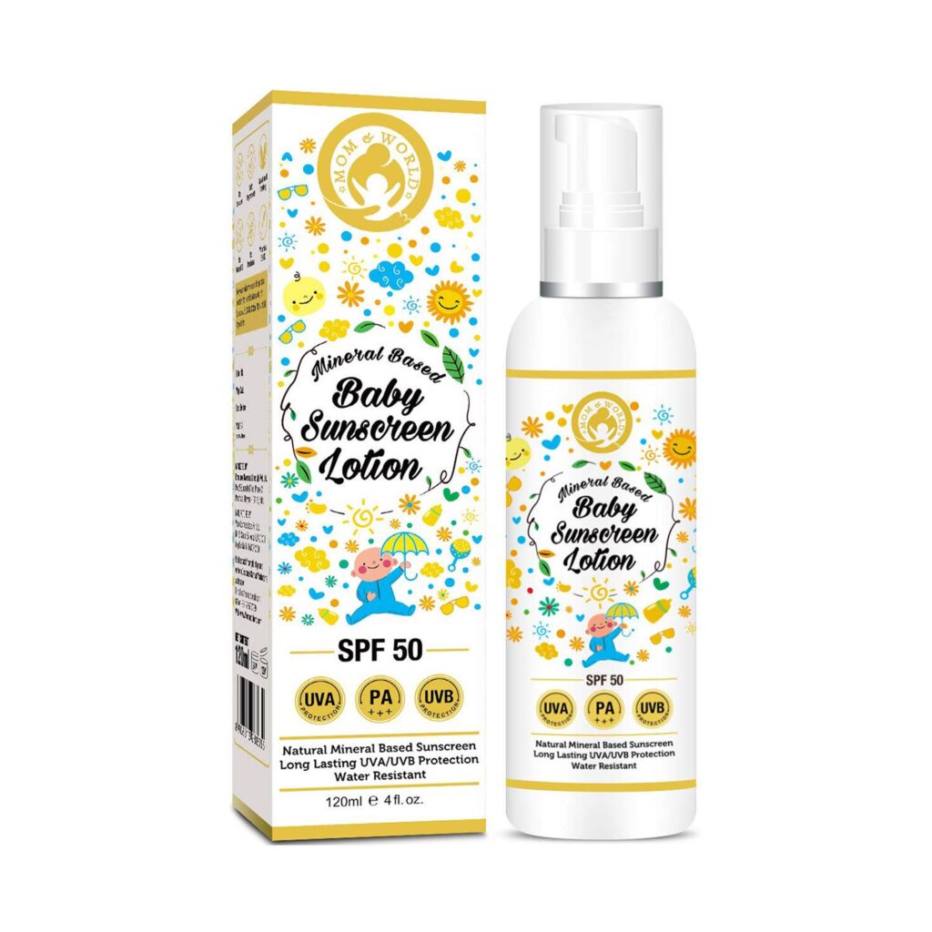 Mom & World Mineral Based Baby Sunscreen Lotion (120ml) - Mom & World