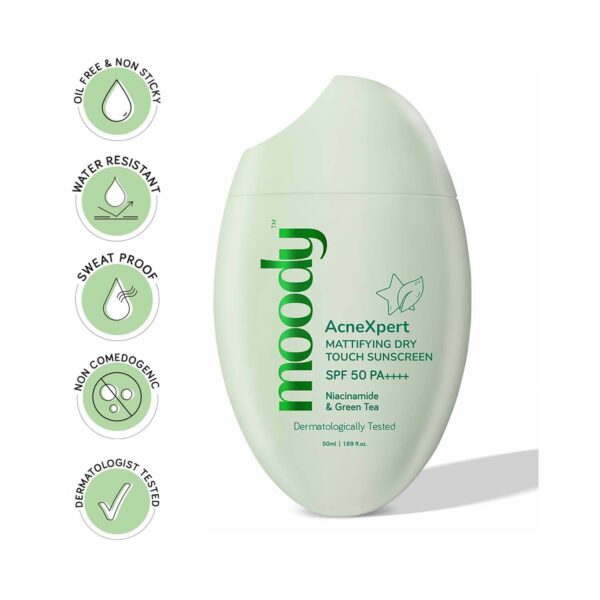 Moody Acnexpert Mattifying Niacinamide & Green Tea Sunscreen (50 ml) - Moody