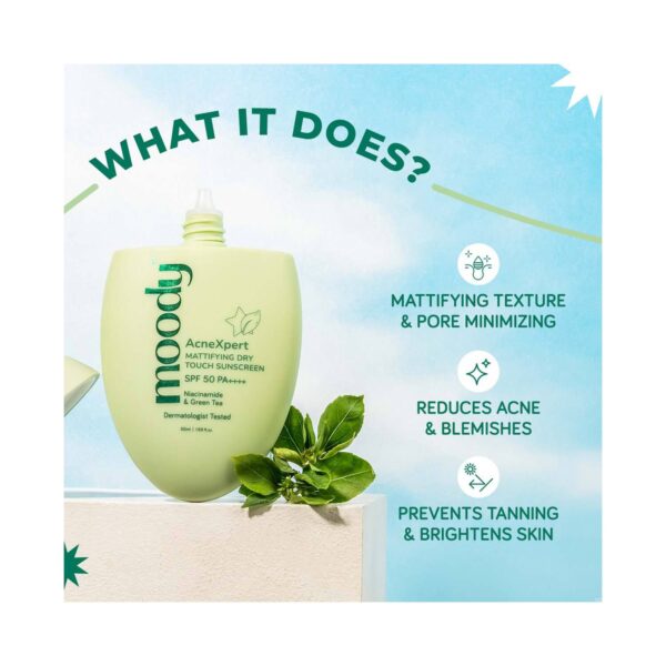Moody Acnexpert Mattifying Sunscreen with SPF 50 PA+++ (50 ml) - Moody