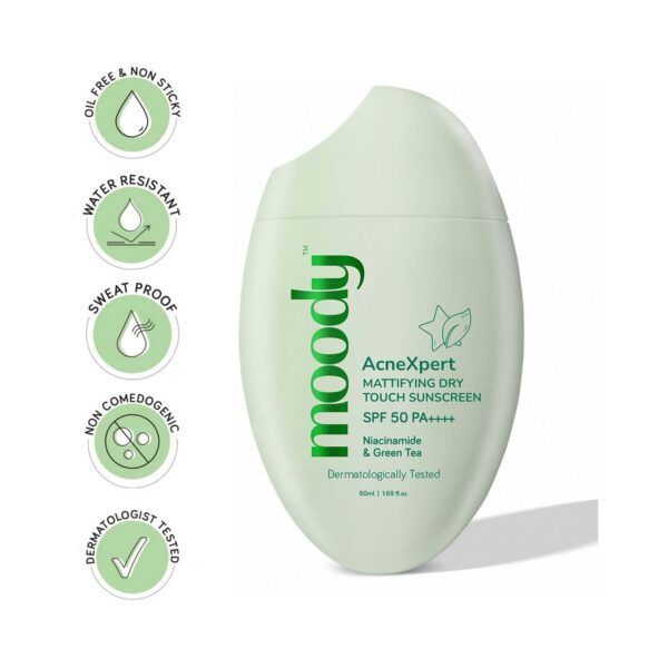 Moody Acnexpert Mattifying Sunscreen with SPF 50 PA+++ (50 ml) - Moody