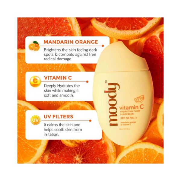 Moody Vitamin C Hydrating Fluid Sunscreen with SPF 50 PA+++ (50 ml) - Moody