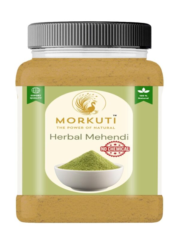 MORKUTI 100% Natural Herbal Mehandi, Henna Powder,9 Herbs Mix Mehandi Powder For Soft, Silky & Shiny Hair 350 gm