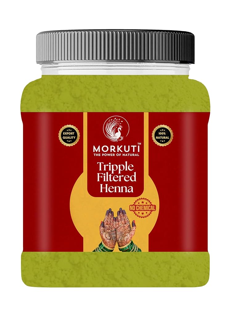 MORKUTI 100% Naturals Triple Filltered Henna Powder ,Mehandi powder For Hand and Leg 350 gm