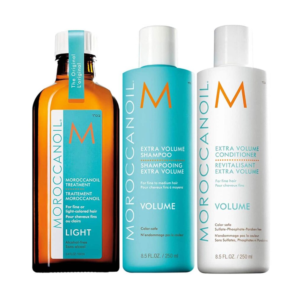 Moroccanoil Treatment Light Oil, Extra Volume Shampoo & Conditioner - Volume Combo - Moroccanoil