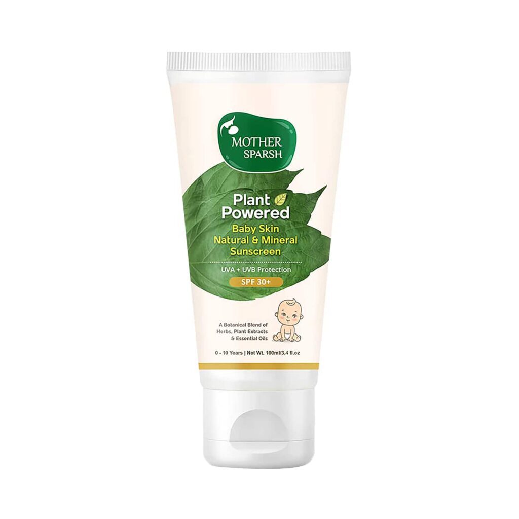 Mother Sparsh Plant Powered Baby Skin Sunscreen Lotion SPF 30+ (100ml) - Mother Sparsh