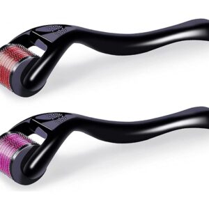 MOXWARE 2 pcs Derma Roller For Hair Growth 0.5 Mm With 540 Titanium Needles|Repairs Damaged Hair, Activates Hair Follicles|For Hair Fall & Hair Thickening|Reduces Acne...