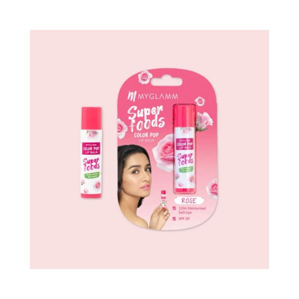 MyGlamm Color Pop Lip Balm - Rose (4.6g) - MyGlamm