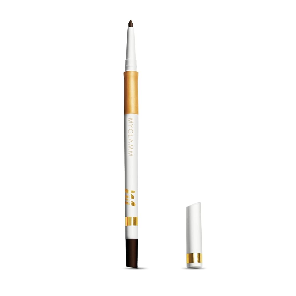 MyGlamm Jet Set Eyes Kajal Eyeliner Matte Finish-Brun (Brown)- 0.35 gm | Eyeliner Pencil | Enriched with Antioxidants | Smudge Proof Eyeliner