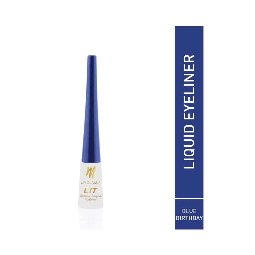 MyGlamm LIT Glossy Liquid Eyeliner - Blue Birthday (3.5ml) - MyGlamm