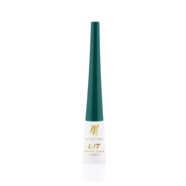 MyGlamm LIT Glossy Liquid Eyeliner - Green Soiree (3.5ml) - MyGlamm
