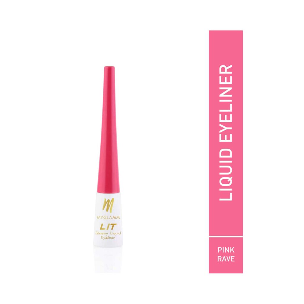 MyGlamm LIT Glossy Liquid Eyeliner - Pink Rave (3.5ml) - MyGlamm