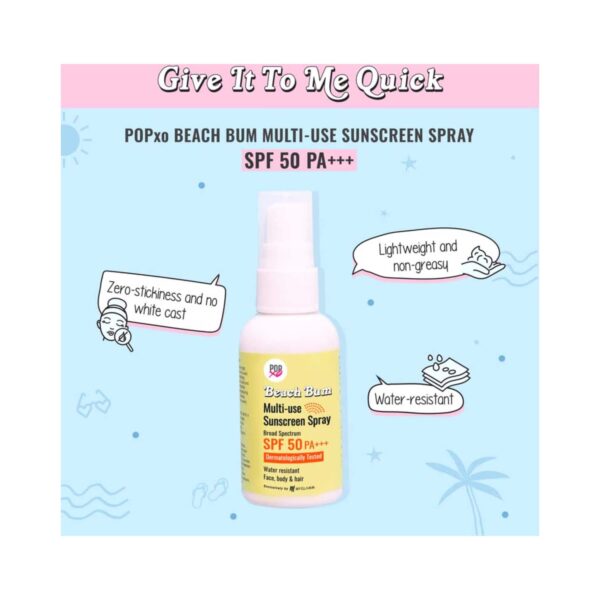 MyGlamm Popxo Beach Bum Ultra-Light Sunscreen Spray SPF 50 (50g) - MyGlamm