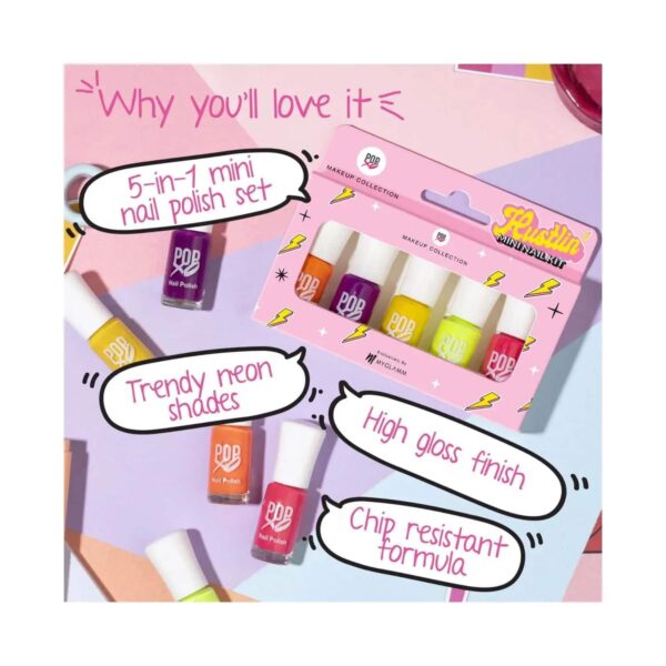 MyGlamm Popxo Makeup Collection Mini Nail Polish Kit - Hustlin (5 Pcs) - MyGlamm
