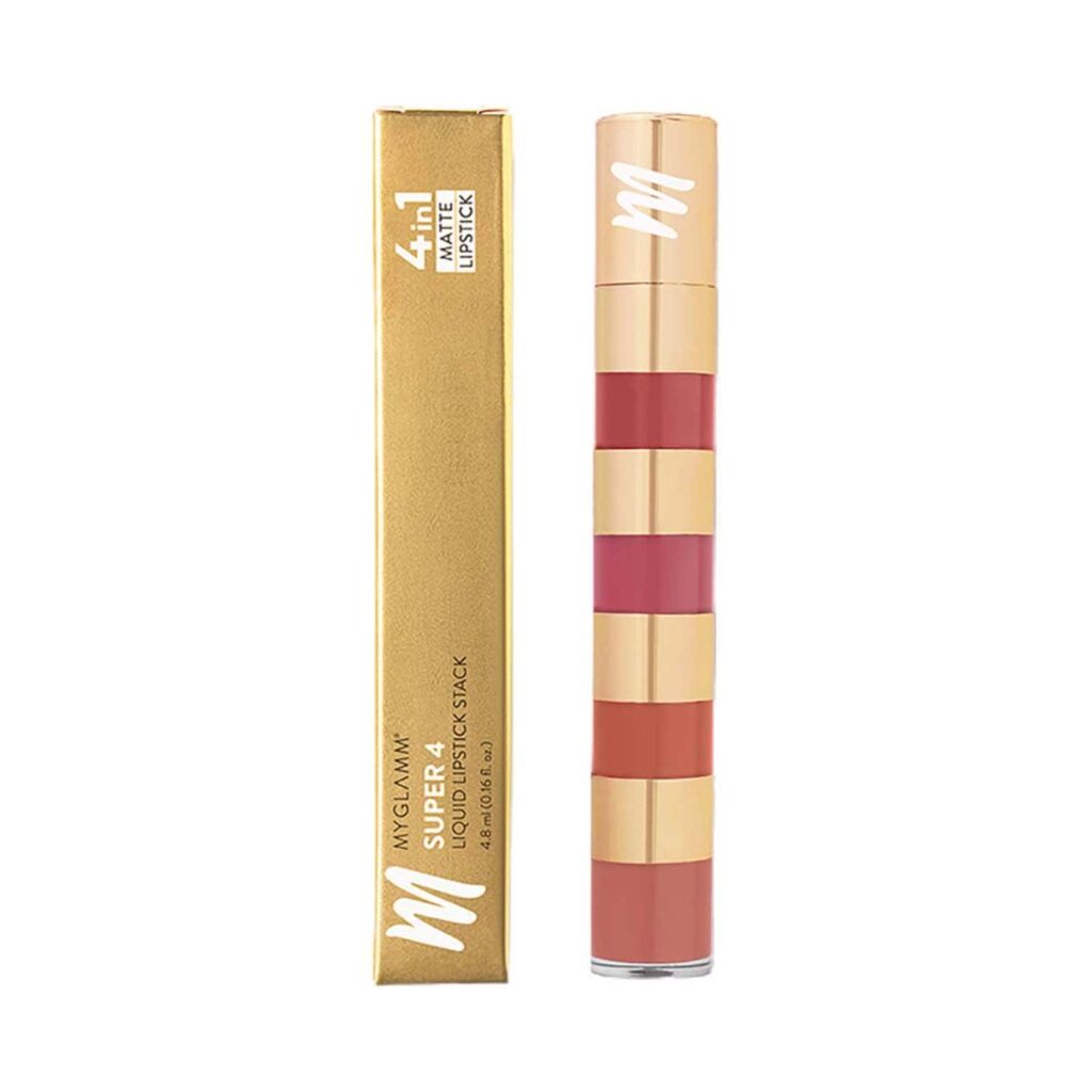MyGlamm Super 4 Liquid Lipstick Stack - Nude Mood (4.8 ml) - MyGlamm