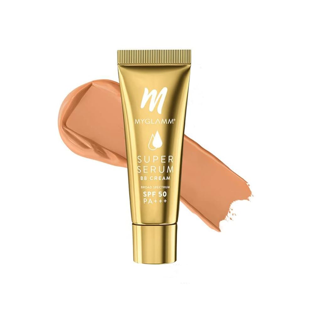 MyGlamm Super Serum BB Cream - 301 Almond - 15gm | BB Cream with SPF 50 & Hyaluronic Acid | 24 Hr Long Lasting & Hydrating