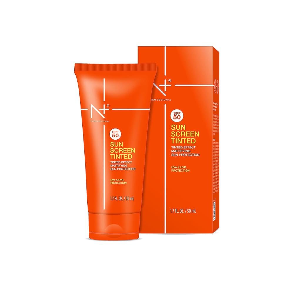 N PLUS Professional Sun Screen Tinted Spf 50 With Tinted Effect, Mattifying Sun Protection For All Skin Type, Uva & Uvb Protection For Skin Type