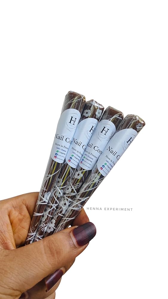 Nail Henna cones (4 pcs) /Organic Nail Henna / chemical free / Homemade cone /StainGuranteed