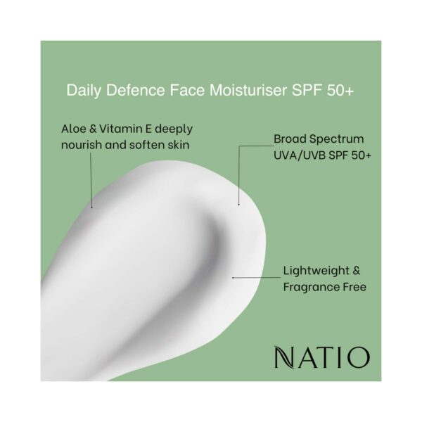 Natio Aromatherapy Daily Defence Face Moisturiser SPF 50 (100ml) - Natio