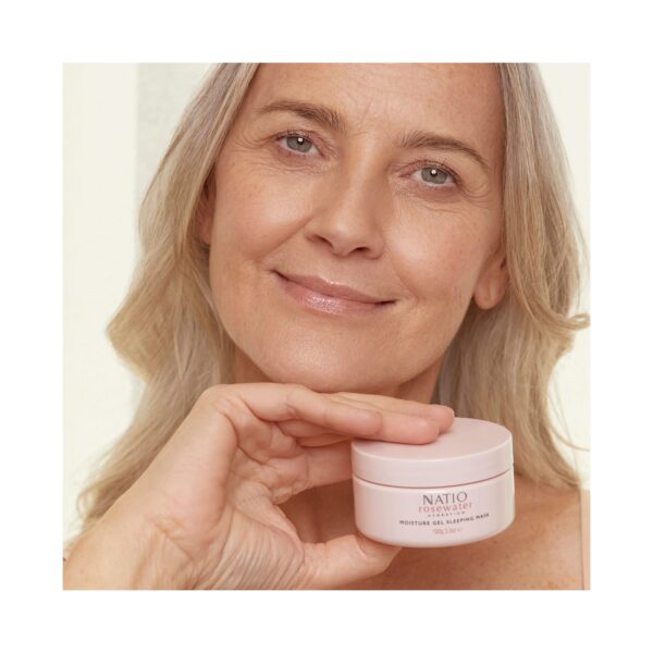 Natio Rosewater Hydration Moisture Gel Sleeping Mask (100g) - Natio