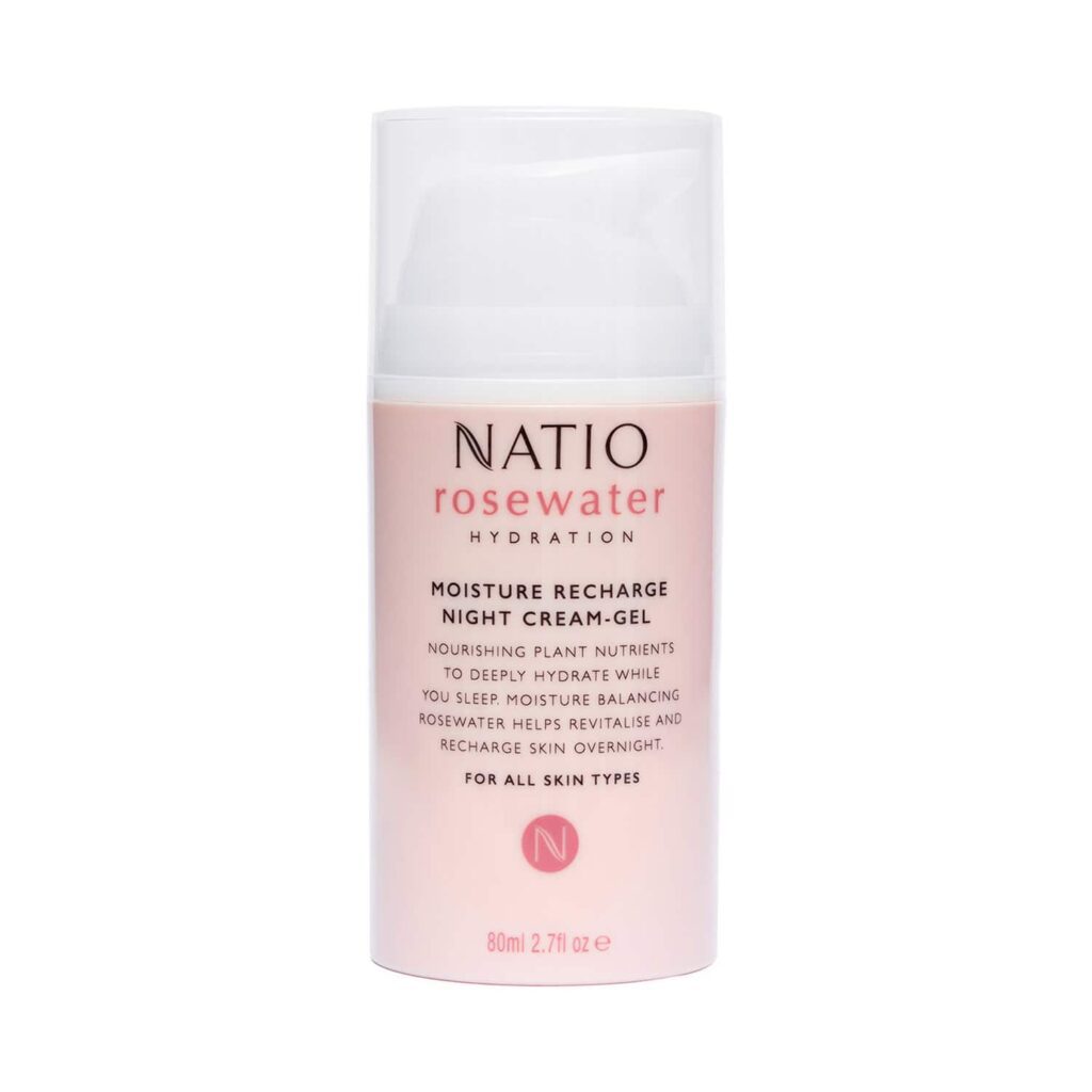 Natio Rosewater Hydration Moisture Recharge Night Cream Gel (80ml) - Natio