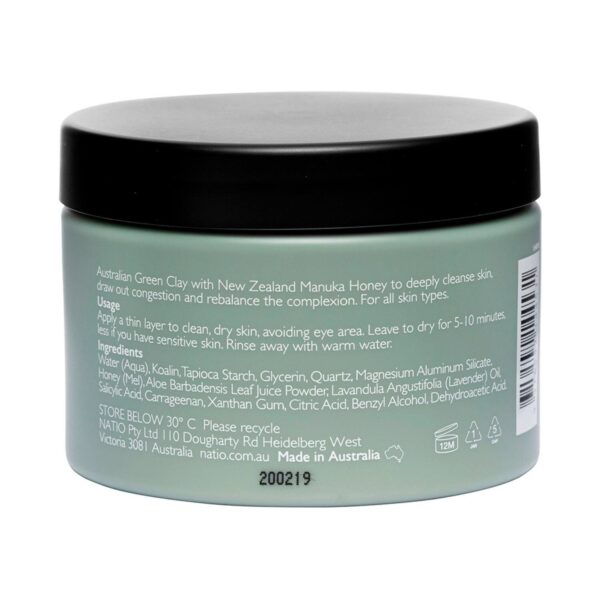 Natio Spirit Green Clay + Manuka Honey Purifying Face Mask (150g) - Natio