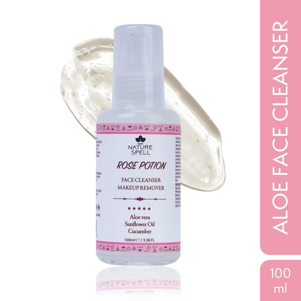 Nature Spell Rose Potion Aloe Vera Cleanser Makeup Remover (100 ml) - Nature Spell